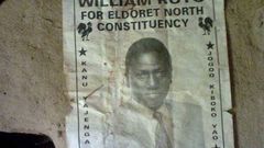 An old poster of William Ruto's campaign to become Eldoret North MP
