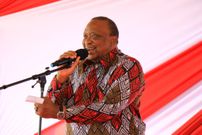 President Uhuru Kenyatta speaking during a Jubilee Grassroots leaders meeting in Muranga