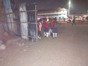 Girls stranded outside St Anne's Girls Secondary School in Nairobi
