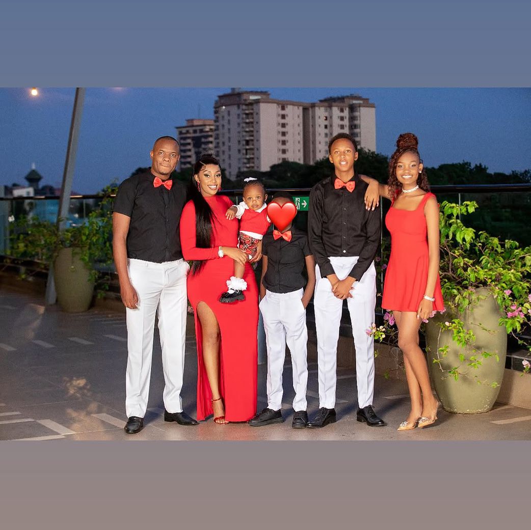 Kennedy Rapudo with his partner Amber Ray and their children