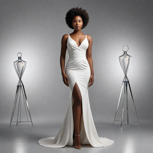An AI-generated image of a lady with an hour-glass body type