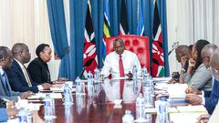 Deputy President Kithure Kindiki chairs a meeting at his official residence in Karen