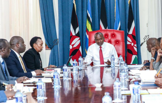 Deputy President Kithure Kindiki chairs a meeting at his official residence in Karen