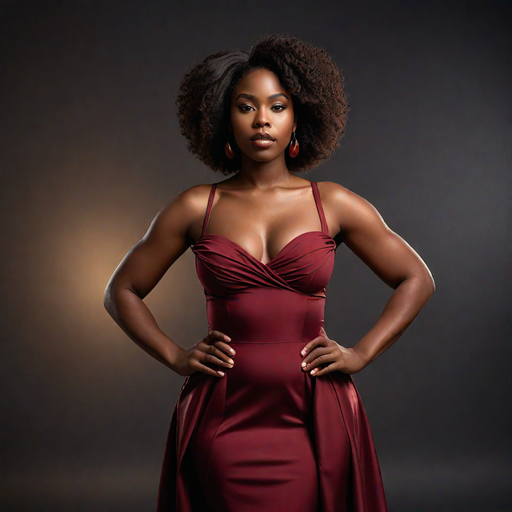 An AI-generated image of a lady with Appl body type