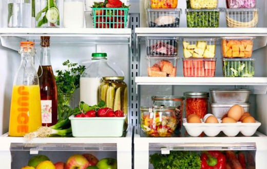 Food packed inside a fridge