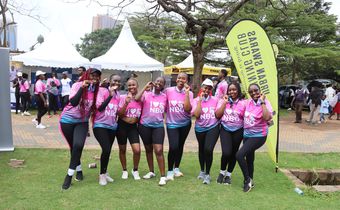 Participants posing for a photo after the race