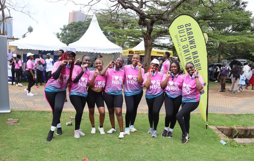 Participants posing for a photo after the race