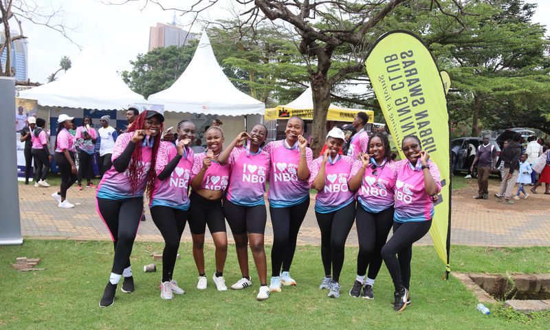 Participants posing for a photo after the race