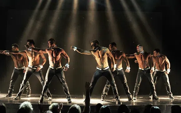 Chippendales on stage dancing