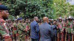 Interior CS Kipchumba Murkomen addressing police officers on July 7, 2025