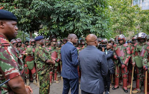 Interior CS Kipchumba Murkomen addressing police officers on July 7, 2025