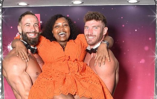 Senator Millicent Omanga with Chippendales dancers