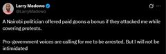 An X post by Larry Madowo