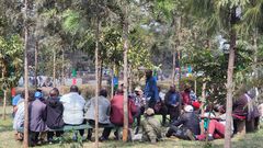 Locals relax in Kamukunji grounds