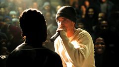 Rapper Eminem performs Lose Yourself in the move 8 Mile