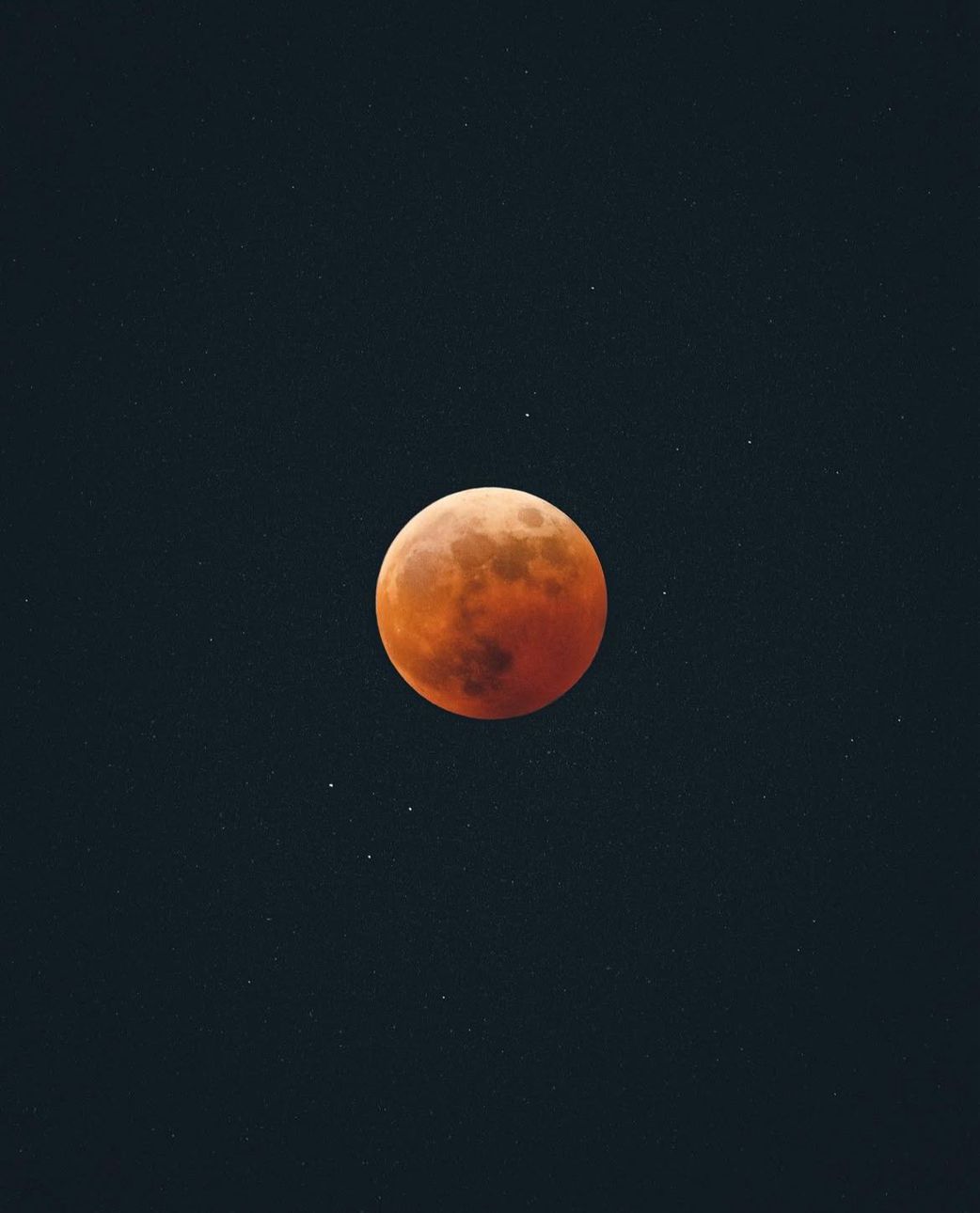A lunar eclipse at night