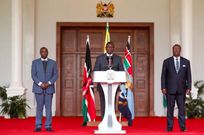 File image of President William Ruto flanked by Prime Cabinet Secretary Musalia Mudavadi and Rigathi Gachagua