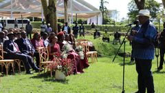 Former President Uhuru Kenyatta at Damarie Saada's wedding