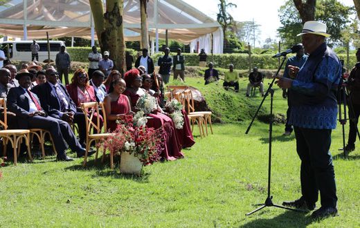 Former President Uhuru Kenyatta at Damarie Saada's wedding