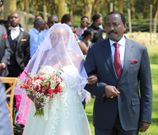 Kalonzo Musyoka with his daughter Damarie Saada on her wedding day