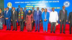 Heads of State who attended the joint EAC-SADC Summit of Heads of State and Government