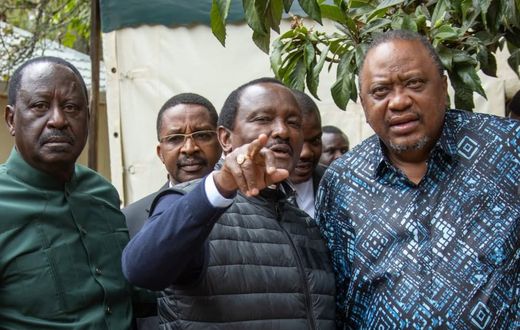 Azimio principals Raila Odinga, Kalonzo Musyoka and  Uhuru Kenyatta