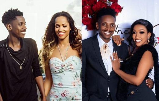 A collage of Eric Left to right: Omondi with his two ex girlfriends Chantal and Lynne Njihia repressively