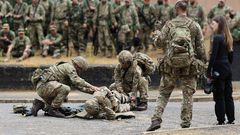 British military troops during an exercise