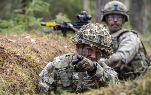 British military troops during an exercise
