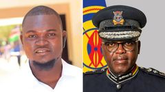 A collage of Albert Ojwang and DIG Eliud Lagat