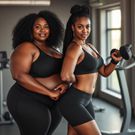 An AI-generated image of two black women for illustration purposes