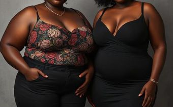 An AI-generated image of two black women for illustration purposes