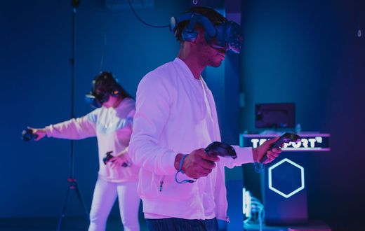 A group of people engaging in a creative exercise using VR gear [Image Credit: Tima Miroshnichenko]