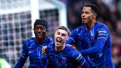 Cole Palmer celebrates his goal against Aston Villa on December 1, 2024