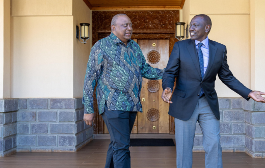 President William Ruto pays a visit to his predecessor former President Uhuru Kenyatta at his Gatundu South home