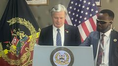 Federal Bureau of Investigations (FBI) Director Christopher Asher Wray during a past press briefing at the DCI headquarter in Nairobi
