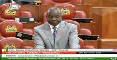 Funyula MP Wilberforce Oundo Ojiambo speaking in the National Assembly