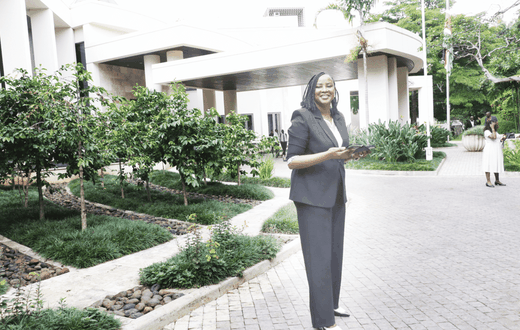 Uhuru Kenyatta's spokesperson Kanze Dena at the office of the 4th president