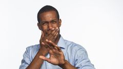 A person emiting bad breathe