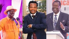 A collage image of Raila Odinga, Peter Salasya and Musalia Mudavadi