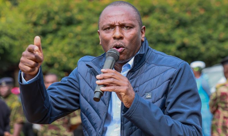 National Assembly Majority Leader Kimani Ichungwa speaking at State House, Nairobi