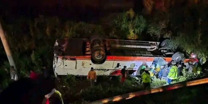 Ena Coach bus which was involved in an accident at Mai Mahiu on August 10, 2025