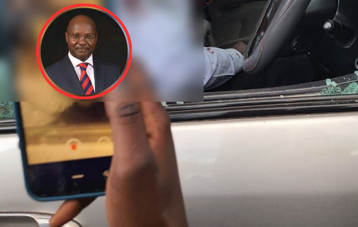 Scene where Mathew Kyalo Mbobu was killed in cold blood along Lang’ata/Magadi Road in Nairobi.