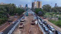 Ongoing construction along Kenyatta Avenue