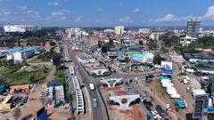 Ongoing construction of the Junction Mall flyover