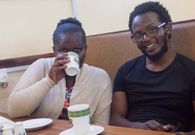 A past image of comedian Prof Hamo and his baby mama Jemutai