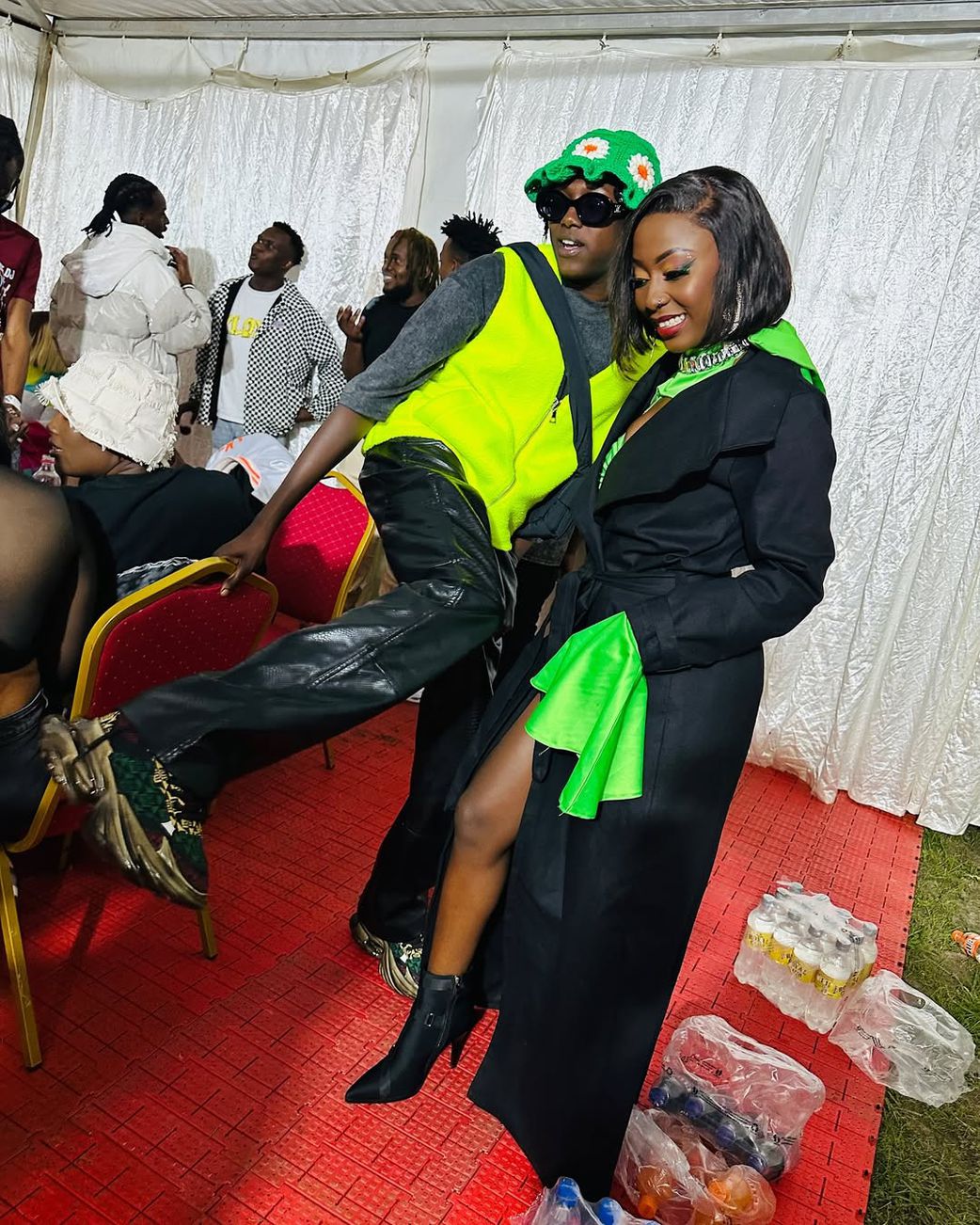 Ssaru with Fathermoh, backstage at the Furaha City Festival on December 7, 2024