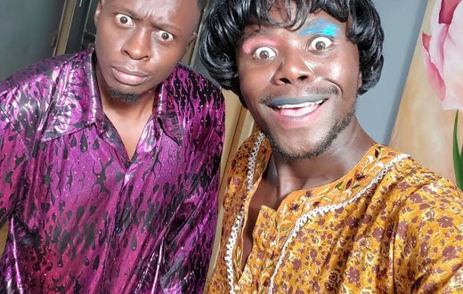 A past image of media personality Oga Obinna & comedian Baba Kaunty