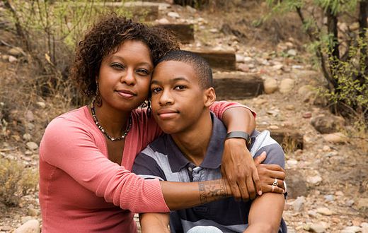 A mother and son
