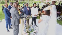 Kevin Muasya with his wife Sharon Nthoki on their wedding day